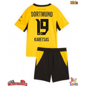 Borussia Dortmund Konstantinos Karetsas #19 Replica Home Stadium Kit for Kids 2026-27 Short Sleeve (+ pants)